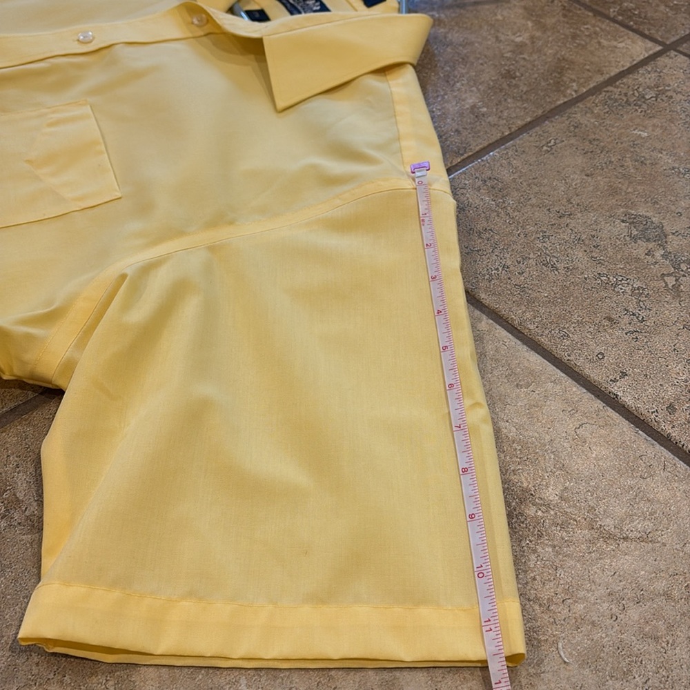 STAFFORD Super Shirt Men's Yellow Short Sleeve Dress Shirt - Picture 5 of 7